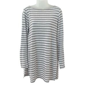 Eileen Fisher Organic Linen Striped Split Hem Tunic